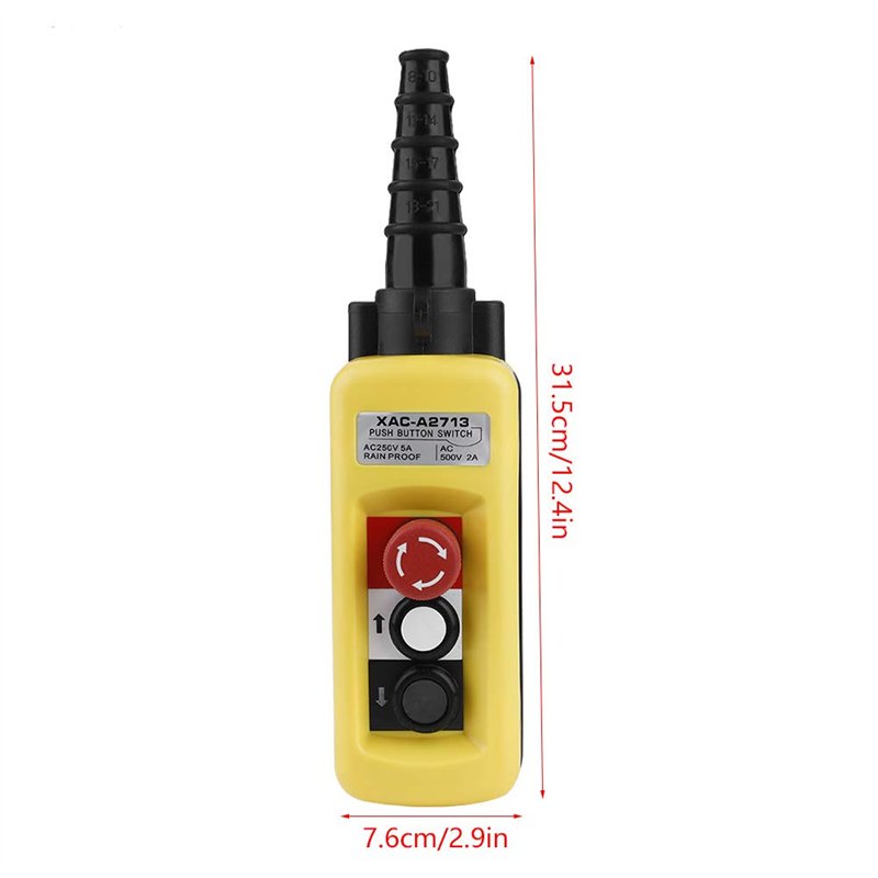 Image secondaire de Interrupteur de commande de conduite à 2 boutons XAC-A2713 avec bouton d'arrêt d'urgence arrêt d'urgence haut bas bouton de leva