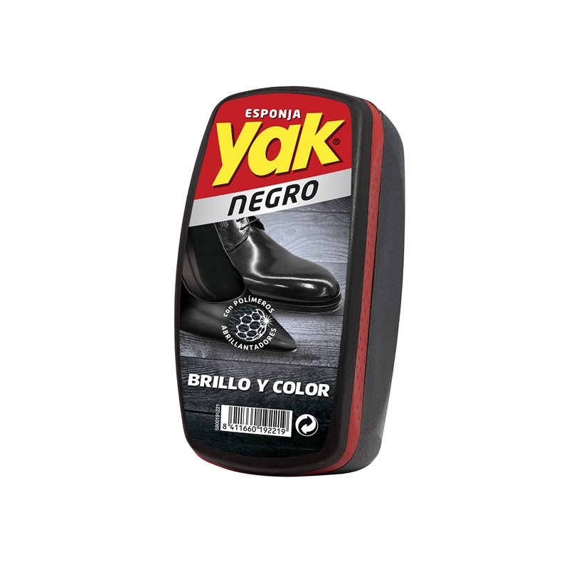 Yak Éponge nettoyante noire brillante et couleur immédiate pour chaussures en cuir 130 g
