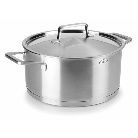 LACOR 45024 Foodie Faitout Foodie avec Couvercle Acier INOX 24 x 11