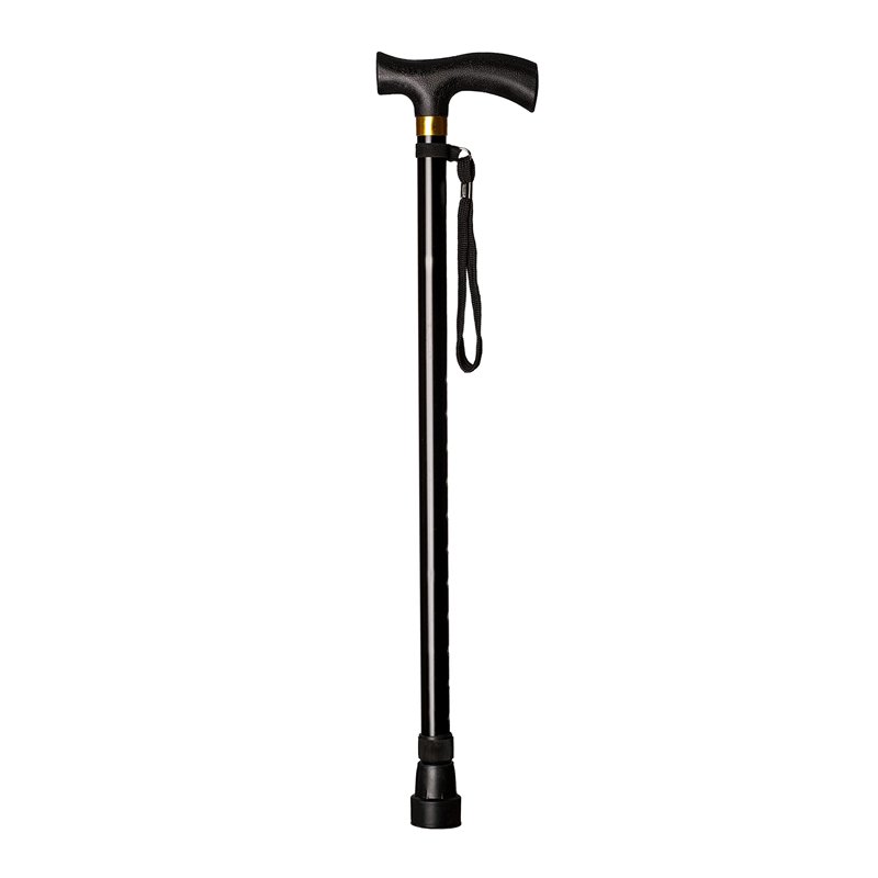 Image secondaire de Canne avec ressort en aluminium, extensible couleur noire, réglable 74-95 cm, poignée souple confortable à manipuler