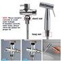 Vaporisateur de Toilette Douchette à Main Bidet en Acier Inoxydable - avec Vanne 3 voies (1/2"-3/8") parfait pour Hygiène person