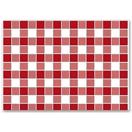 Garcia de pou Sets De Table "Vichy Rouge" 48 G/M2 31X43 Cm Blanc Cellulose - 500 unités