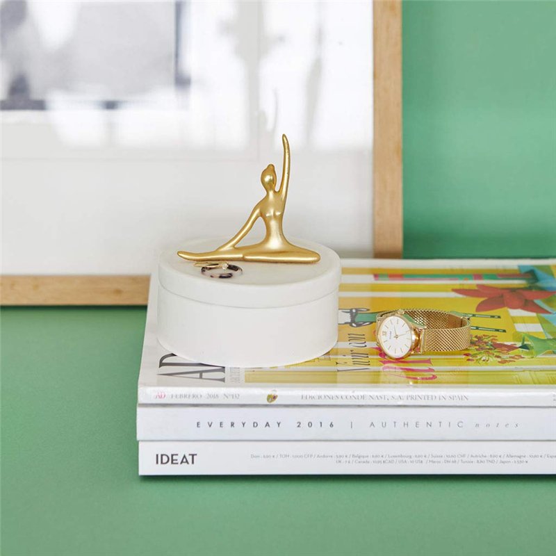 Image secondaire de Balvi Boîte à Bijoux Ballerina Couleur Blanc et doré Mat. Petite boîte en céramique pour Bijoux avec