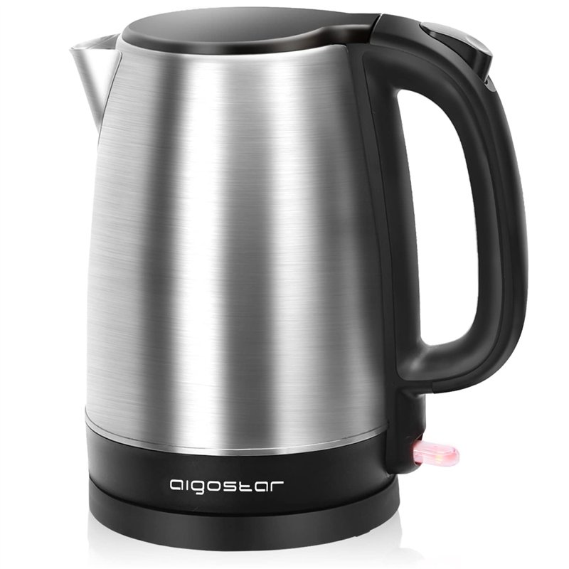 Aigostar Milo - Bouilloire Électrique en Acier Inoxydable 1,7 L, 2200W avec Filtre Anticalcaire, sans fil, Arrêt Automatique, id