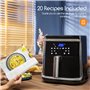 Aigostar Cube - Friteuse à air sans huile de XXL, 1900W, 7L air fryer. Livre de recettes inclus. Mode manuel et fonction maintie