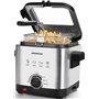 Aigostar Fries 3000041ZD - Friteuse compacte 100% sans BPA avec grande fenetre de vue et controle de la temperature. Acier inoxy