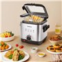 Aigostar Fries 3000041ZD - Friteuse compacte 100% sans BPA avec grande fenetre de vue et controle de la temperature. Acier inoxy