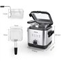 Aigostar Fries 3000041ZD - Friteuse compacte 100% sans BPA avec grande fenetre de vue et controle de la temperature. Acier inoxy