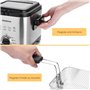 Aigostar Fries 3000041ZD - Friteuse compacte 100% sans BPA avec grande fenetre de vue et controle de la temperature. Acier inoxy