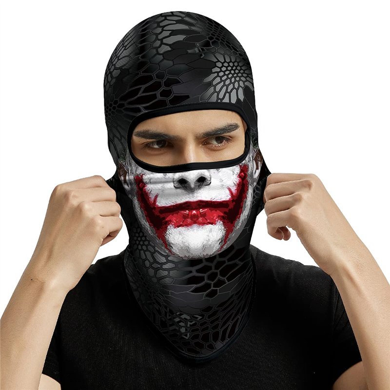 Image secondaire de ShopINess Cagoule Unisexe pour Adultes avec Design 3D pour Le Sport Le Festival la Fête d'halloween et Le Carnaval - Joky