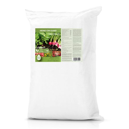 CULTIVERS Engrais écologique Guano 25 kg. Engrais Universel d'origine 100% Biologique et Naturelle pour verger et Jardin. Concen