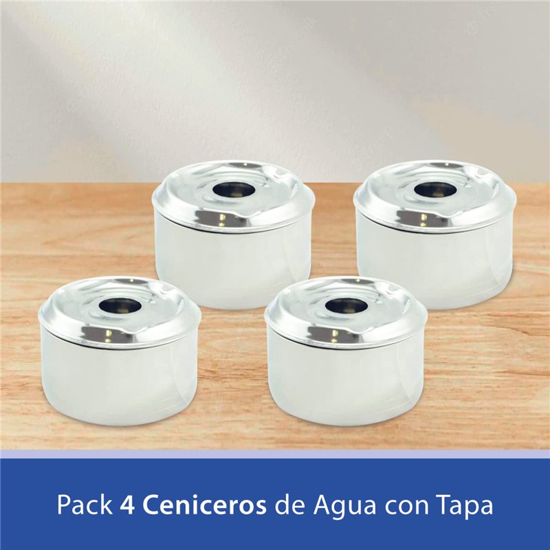 Image secondaire de Hostelnovo - Lot de 4 Cendriers à Eau avec Couvercle - Accessoire fumeur Anti-odeurs et Anti-fumée - Dimensions 9 x 7 cm - Porta