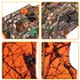 GUGULUZA Homme Gilet de Chasse Orange Camo, Réversible, Multi-Poches, pour Pêche Chasse Camping, M