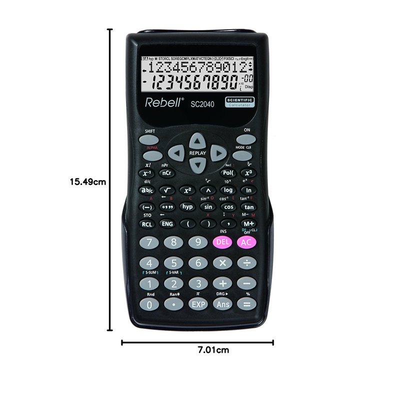 Image secondaire de Calculatrice scientifique rebell rebell sC2040 calculatrice scientifique 240 fonctions mathématiques et 2–grand écran noir