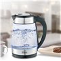 Zilan, Bouilloire en verre et acier inoxydable - 2200 W - 1,7 l - Éclairage LED bleu - 360 ° - Filtre anti-calcaire - Sans BPA -