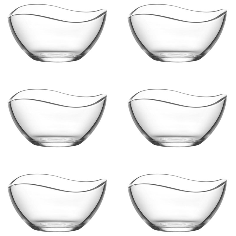 Lav Vira Lot de 6 bols en verre de 215 ml pour dessert et entrée