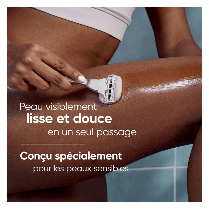 Image secondaire de Gillette Venus Lot De 3 Recharges De Rasoir Pour Femmes Pro ComfortGlide Pour Peaux Sensibles, AUTHENTIQUES, Cartouche A 5 Lames