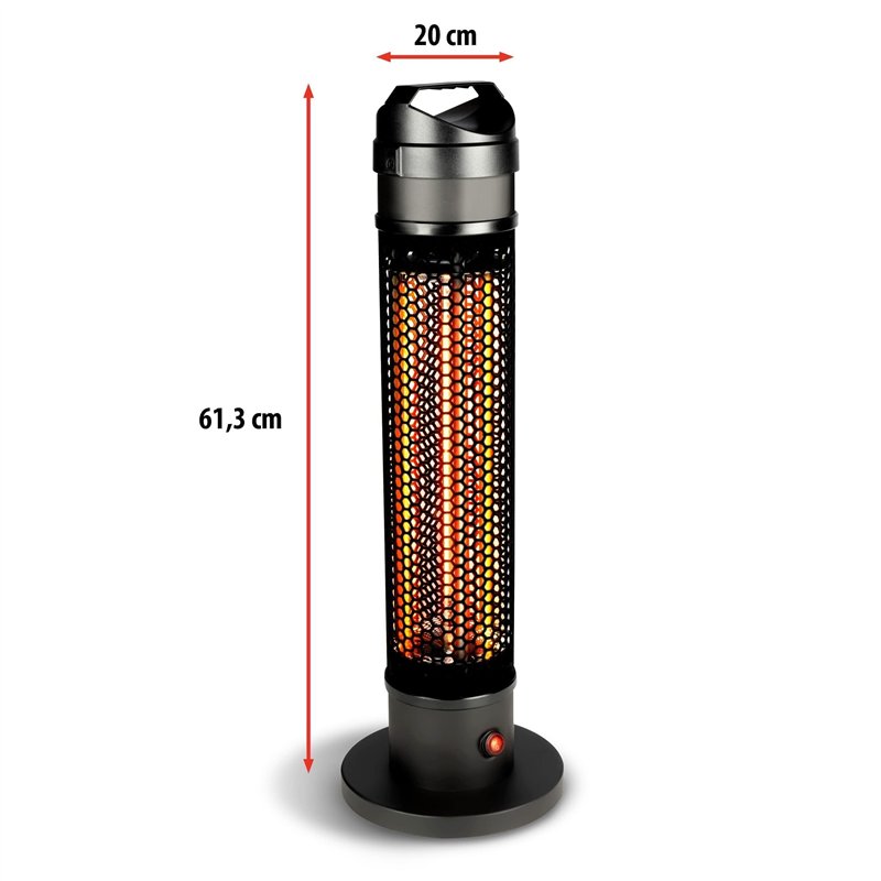 Image secondaire de alpina Chauffage infrarouge 800W - Intérieur et extérieur - autoportant - 800W, Noir