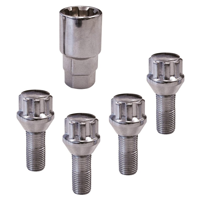 Carpoint Coffre-fort de votre voiture 05.205.03 Blocage des roues de type anti-vol C, Ensemble de 4 avec 1 adaptateur, la sécuri