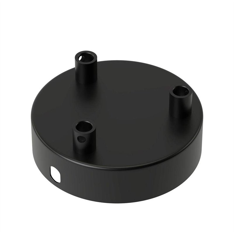 CALEX Rosace de plafond en métal à 3 trous Noir mat Diamètre 100 mm