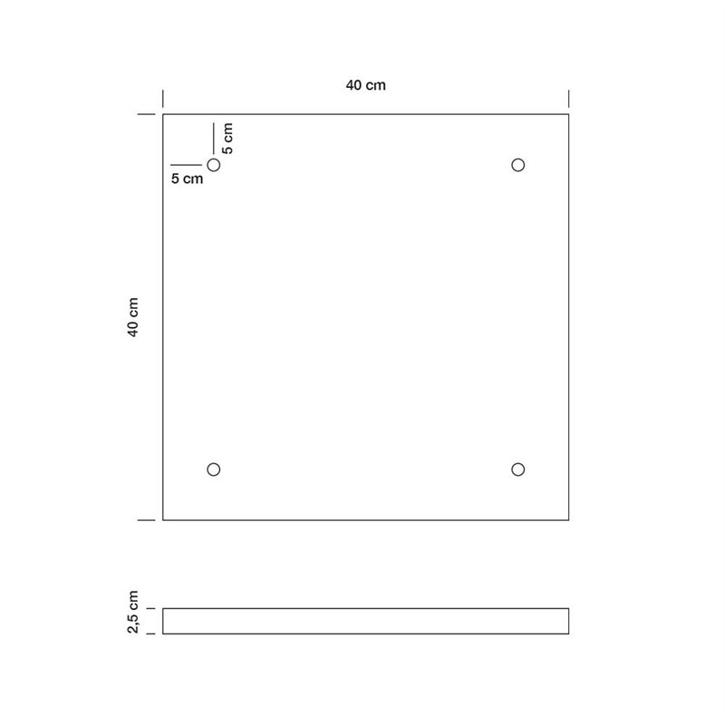 Image secondaire de CALEX Plaque de plafond métallique à 4 trous - 40 cm de long x 40 cm de large - Noir mat - 940142