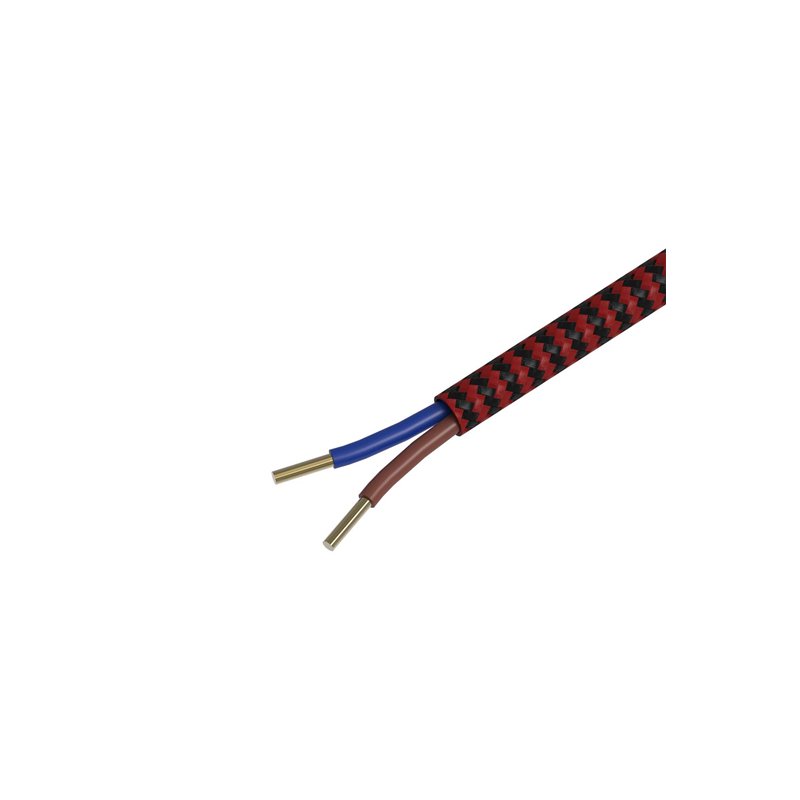 Image secondaire de Calex Cordon en textile avec motif chevrons Rouge/noir 60 W 250 V Longueur 3 m