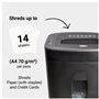 DESQ Destructeur de documents 20065-14 feuilles, Déchiqueter papier avec agrafes et cartes de crédit en 4 x 33 mm, Niveau de séc