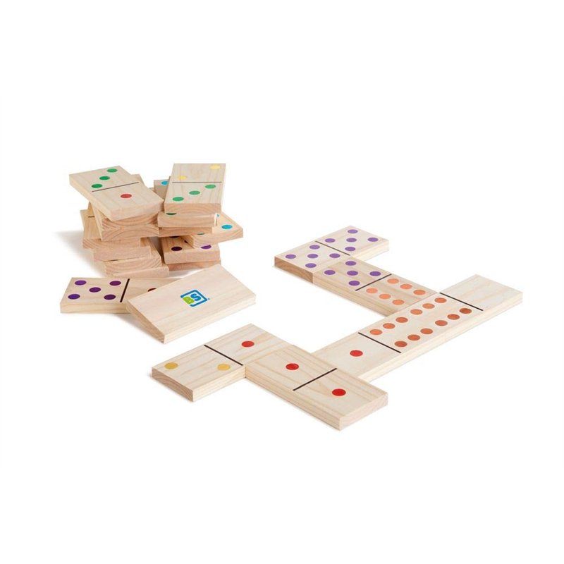 Buitenspeel- Dominos en Bois de Couleur, GA278, Multicouleur, Taglia Unica