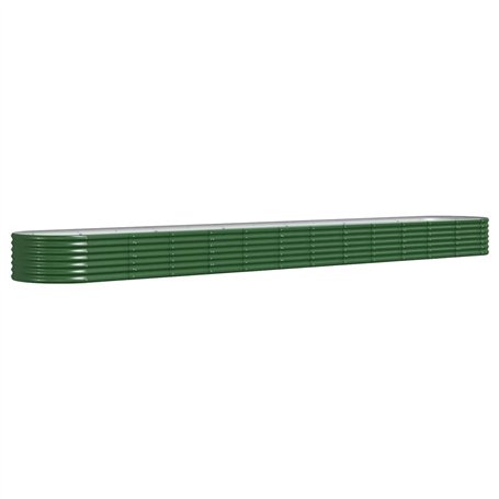 vidaXL Jardinière en acier revêtu par pulvérisation Vert 512 x 80 x 36 cm