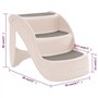 vidaXL Escalier Pliable 3 Marches pour Chien Crème 50x38x38 cm Échelle Voiture