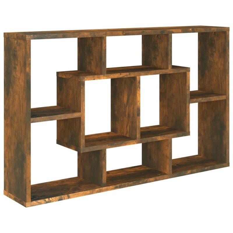 vidaXL Mensola a Muro Rovere Fumo 85x16x52,5 cm in Legno Multistrato