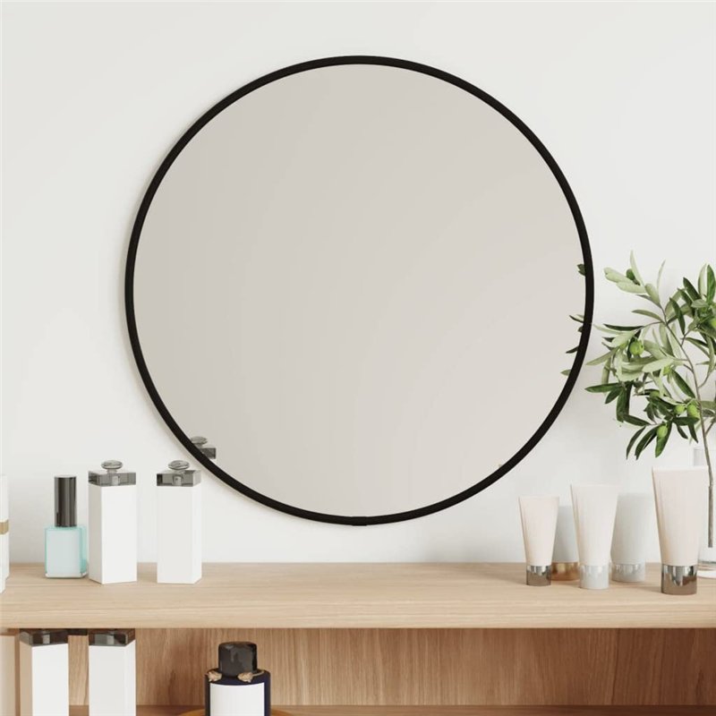 Revera Miroir mural noir Ø 40 cm Rond