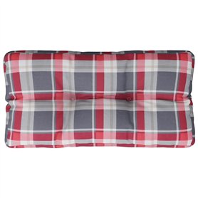 vidaXL Coussin de Palette Motif à Carreaux Rouge 70x40x12 cm Tissu