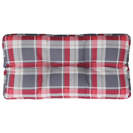vidaXL Coussin de Palette Motif à Carreaux Rouge 70x40x12 cm Tissu