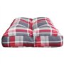vidaXL Coussin de Palette Motif à Carreaux Rouge 70x40x12 cm Tissu