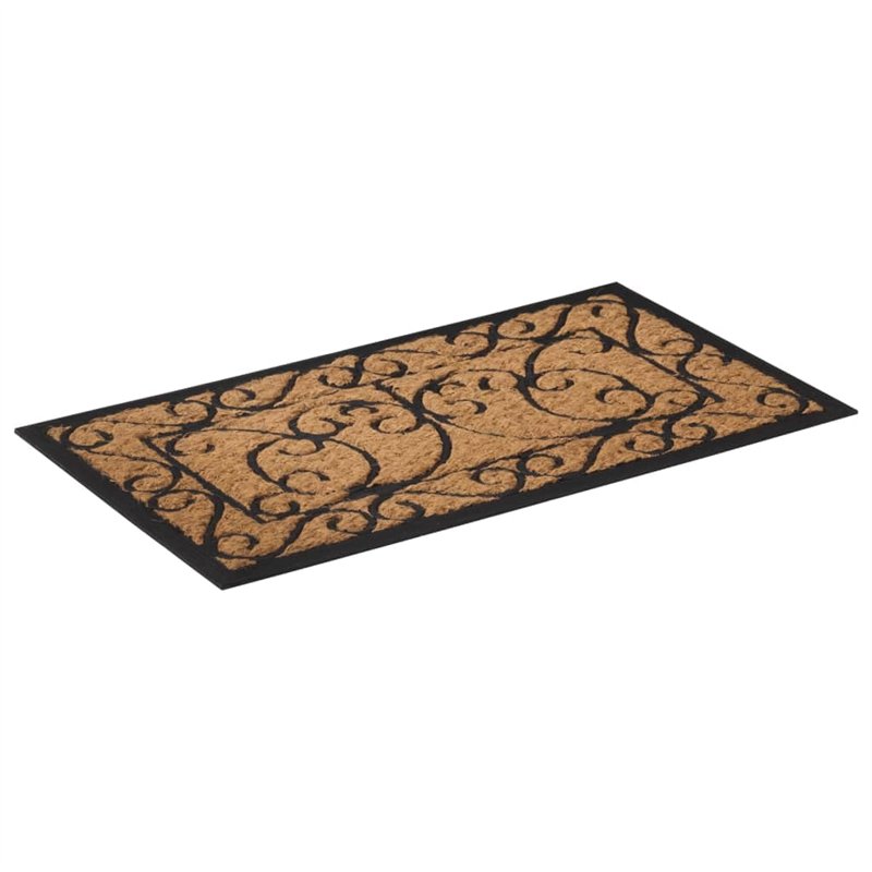 Image secondaire de vidaXL Paillasson Rectangulaire, Tapis de Sol Antidérapant, Tapis de Porte Entrée Jardin, Moderne, 45x75 cm Caoutchouc et Fibre