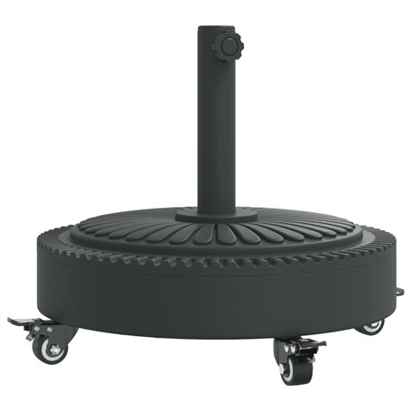 vidaXL Base de Parasol avec Roues pour mâts Ø38 / 48 mm 27 kg Rond