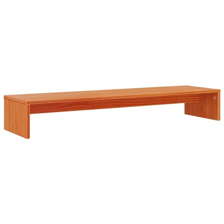 vidaXL Support de Moniteur Marron Miel 100x27x15 cm Bois de pin Solide