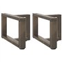 vidaXL Pieds de Table Basse Forme de T 2 pcs Acier Naturel 40x25x(30-31) cm
