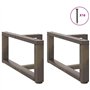 vidaXL Pieds de Table Basse en Forme de T 2 pcs Acier Naturel 60x25x(30-31) cm, Pied de Table, Pied de Table en métal, Pied de M