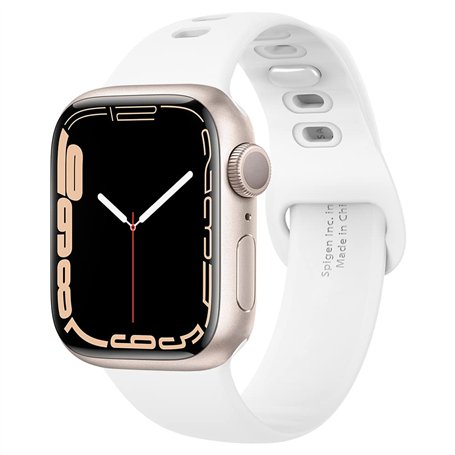 Spigen Silicone Fit Compatible avec Apple Watch Bracelet pour 44mm/42mm série 6/SE/5/4/3/2/1 - Blanc