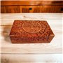 Ajuny Coffre au Trésor Décoratif en Bois Sculpté à la Main 8x5 pouces Motif Arbre de vie Marron - Utilisation Polyvalente comme 
