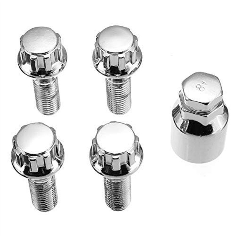 Image secondaire de Viviance M12 x 1,5 Alliage D'Aluminium Boulon Roue Pneu Anti-Vol Vis Écrou Compatible avec B-MW 1 3 5 Series E39 E46 E90 E91 E92