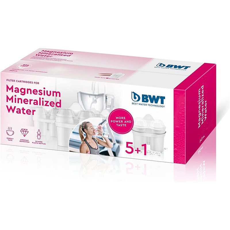 BWT Cartouche filtrante, enrichie au magnésium, Compatible Brita Maxtra, Pack 5+1 814335