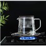 Gonnely Carafe à café en verre avec couvercle, carafe en verre isolée Carafe transparente isolée pour jus de thé et eau de café(