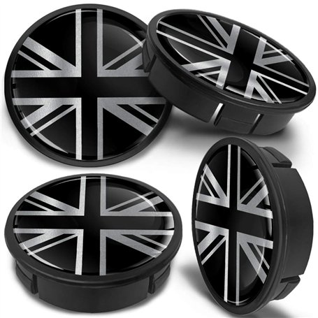 SkinoEu® 4 x 60mm ABS Plastique 3D Gel Silicone Cache-Moyeu Capuchons de Centre Enjoliveurs de Roue Voiture Cache Moyeux Jante U