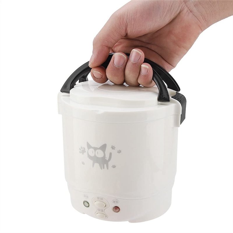 Cuiseur à Riz électrique 12V 100W 1.3 L électrique Portable Multifonctionnel Cuiseur à Riz Cuiseur à Vapeur Cuiseur à Vapeur pou