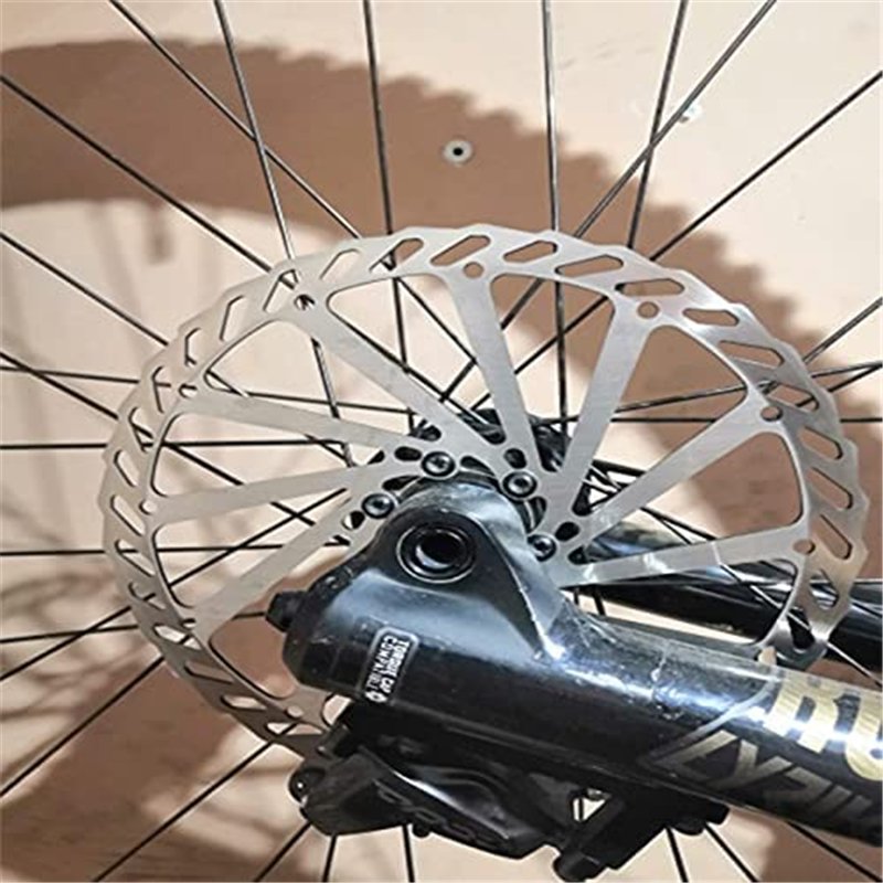 Image secondaire de 6 Disque de Frein Vélo, 203mm en Acier Inoxydable Freins à Disques avec Boulons Center Lock Rotor Flottant Étrier Avant et Arriè