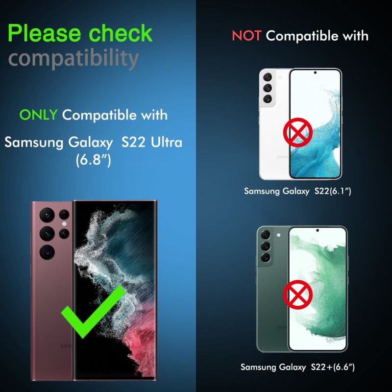 Image secondaire de IMBZBK Lot de 3 films de protection d'écran pour Samsung Galaxy S22 Ultra 5G en TPU flexible avec 3 protections d'appareil photo