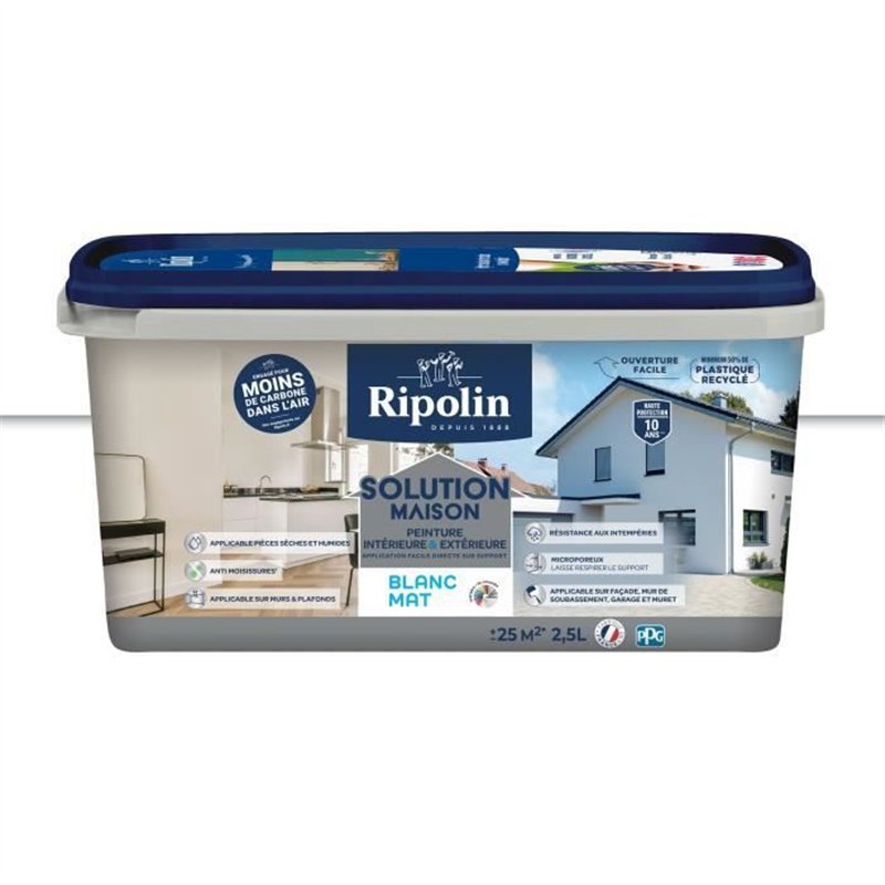 Solution maison blanc mat - RIPOLIN - 2,5 L